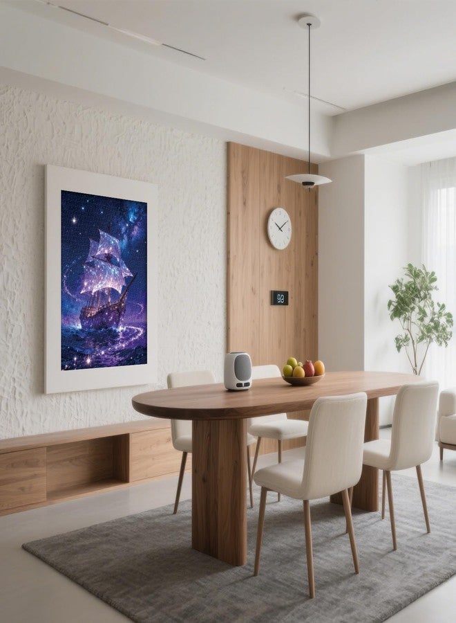 Cafly Family Jigsaw Puzzles for Adults 1000 Pieces, Challenging Fun Puzzles Stunning Art Wall Decor, Gift for Adult Puzzle Lovers, Poster Included, Starry Sky Ship C0830 - Image 2